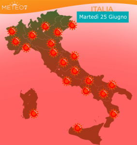 meteo italia 25 giugno 2019