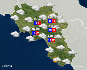 meteo campania domenica 22 marzo